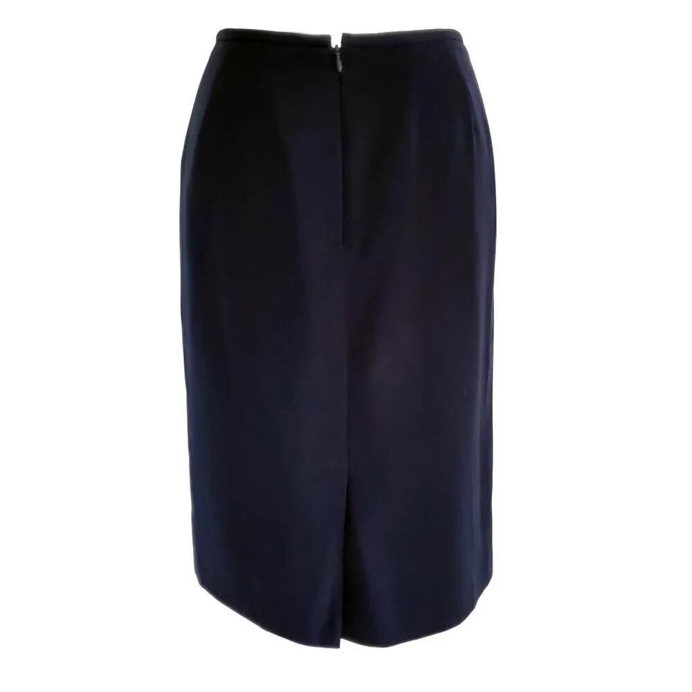 KASPER Black Pencil Skirt Fully Lined Career Professional Polyester Size 2